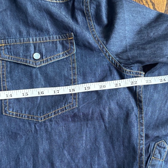 Men's Denim Shirt - Dark Blue - Picture 9 of 9